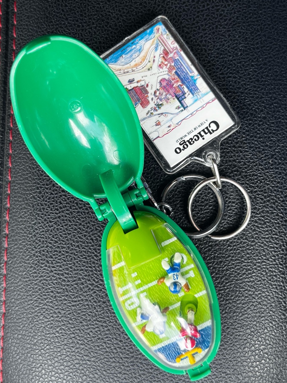 Takara “Pocket Critters” keychain “Touchdown” football scene 1993 NOT  WORKING